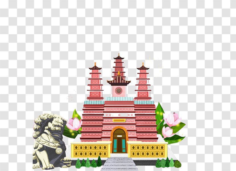 Temple Palace Gratis Illustration - Vecteur - Flat Wind Decorative Transparent PNG