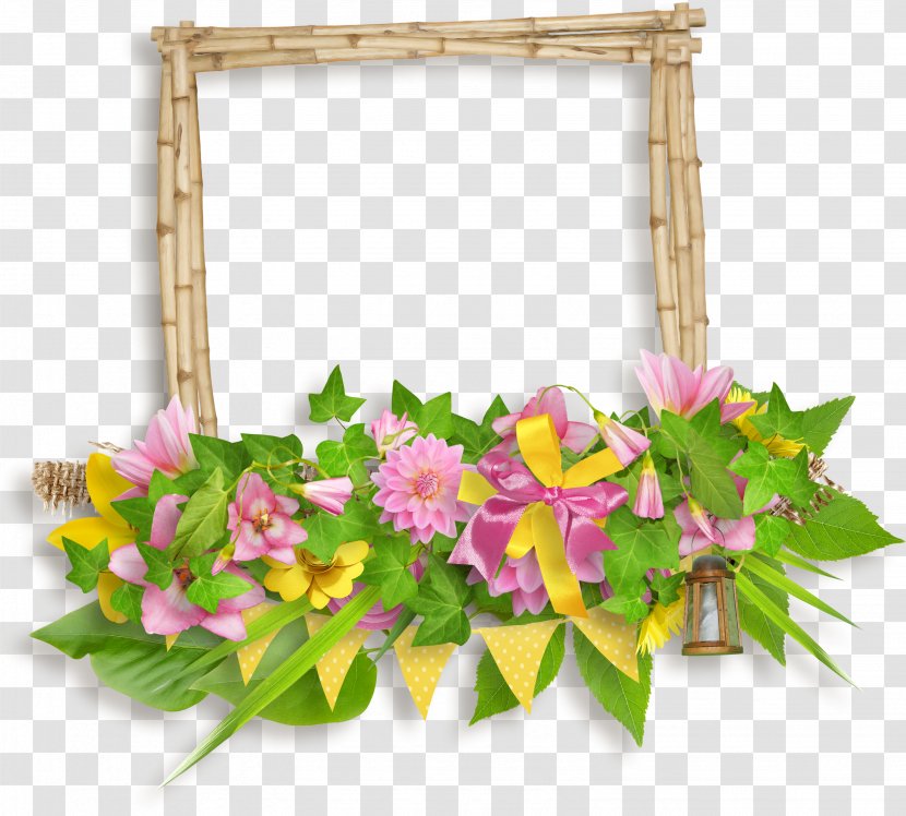 Cut Flowers Floral Design Clip Art - Brown Frame Transparent PNG