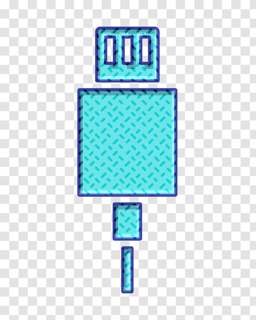 Battery Icon Cable Charge - Turquoise - Rectangle Teal Transparent PNG