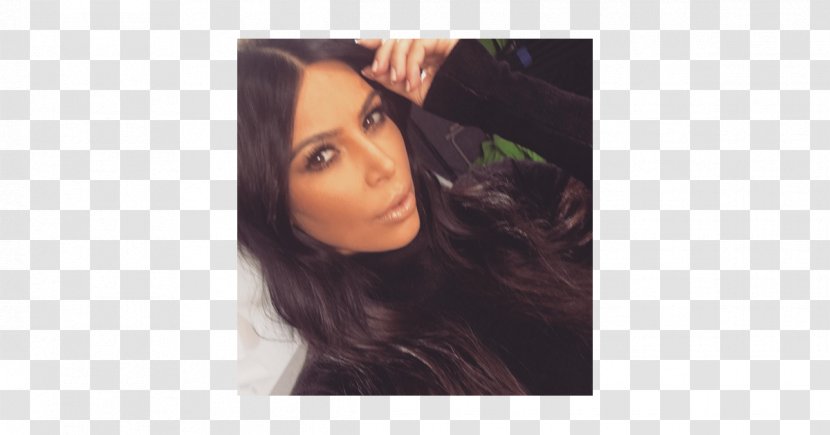 Kim Kardashian French Braid Hair Coloring - Frame - Selfie Transparent PNG