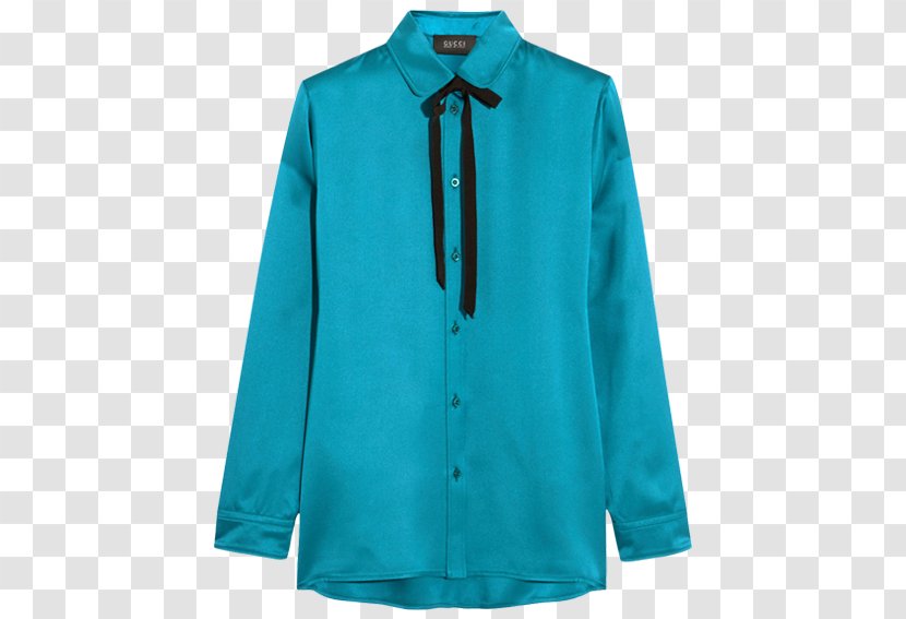 Blouse Shirt Sleeve Top Satin - Button - Silk Transparent PNG