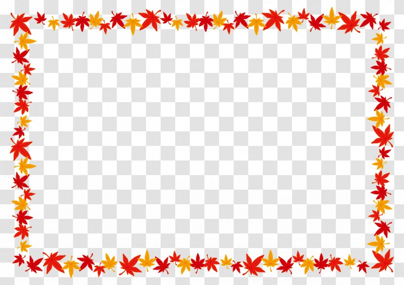 Maple Leaf - Template - Red Frame Borders Transparent PNG
