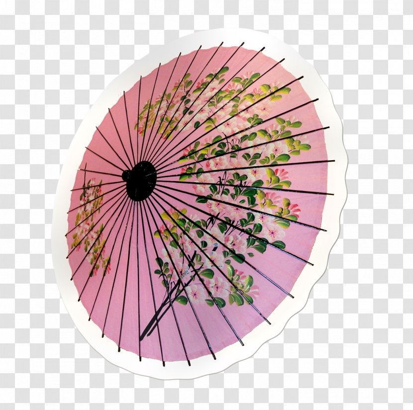 Oil-paper Umbrella Auringonvarjo - Gingham - Japanese Paper Clip Transparent PNG