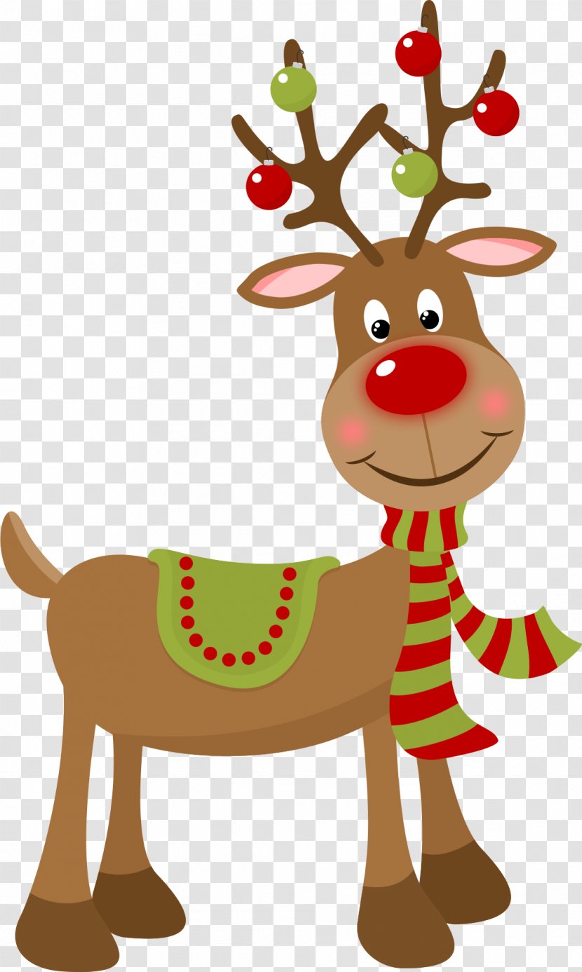 Reindeer Rudolph Christmas Ornament Clip Art - Tree Transparent PNG