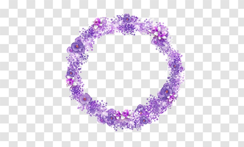 Flower Purple Lilac Wreath Clip Art - Necklace Transparent PNG