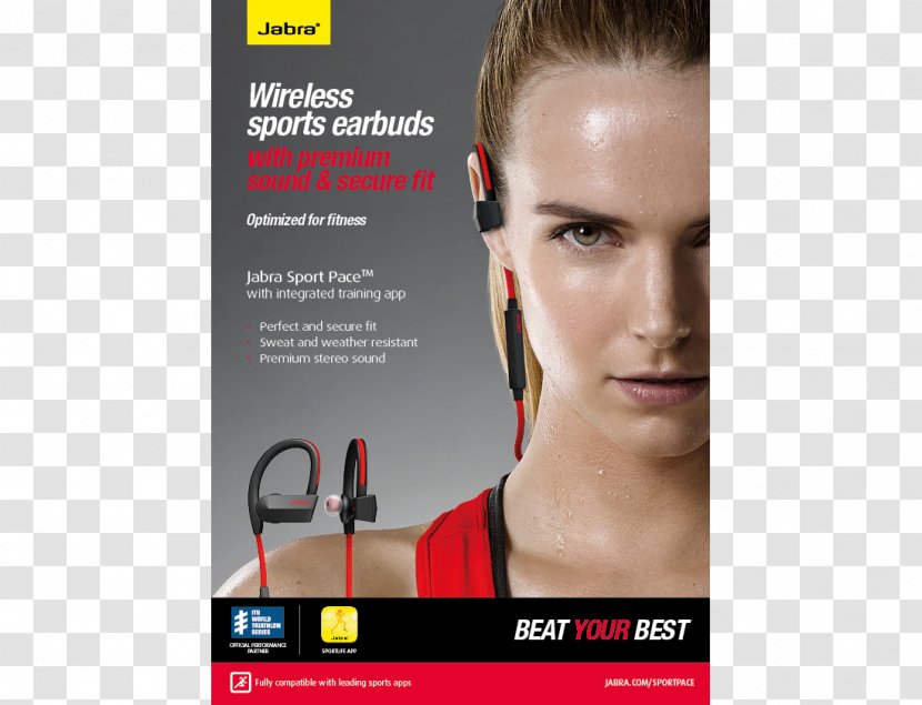 Jabra Sport Pace Advertising Brand Microphone - Campaign Creative Transparent PNG