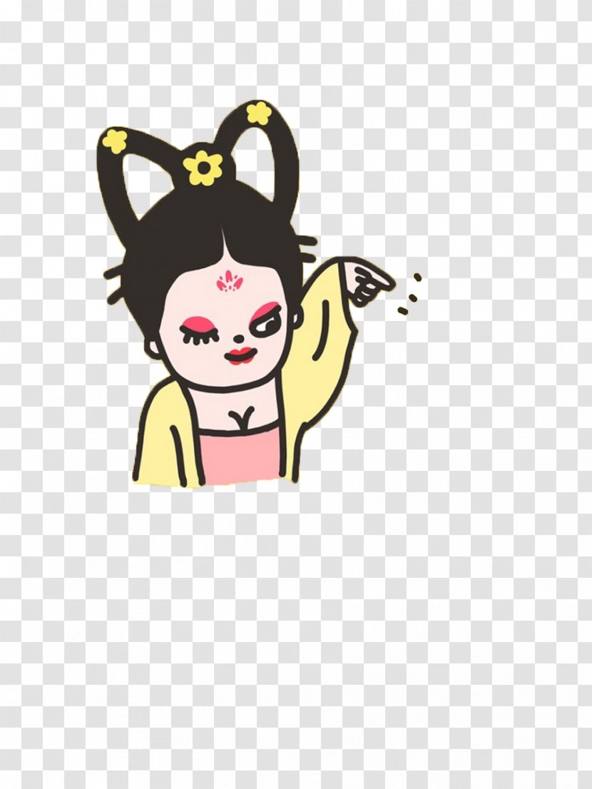 Cartoon Avatar Moe Q-version Sticker - Yellow - Woman Transparent PNG