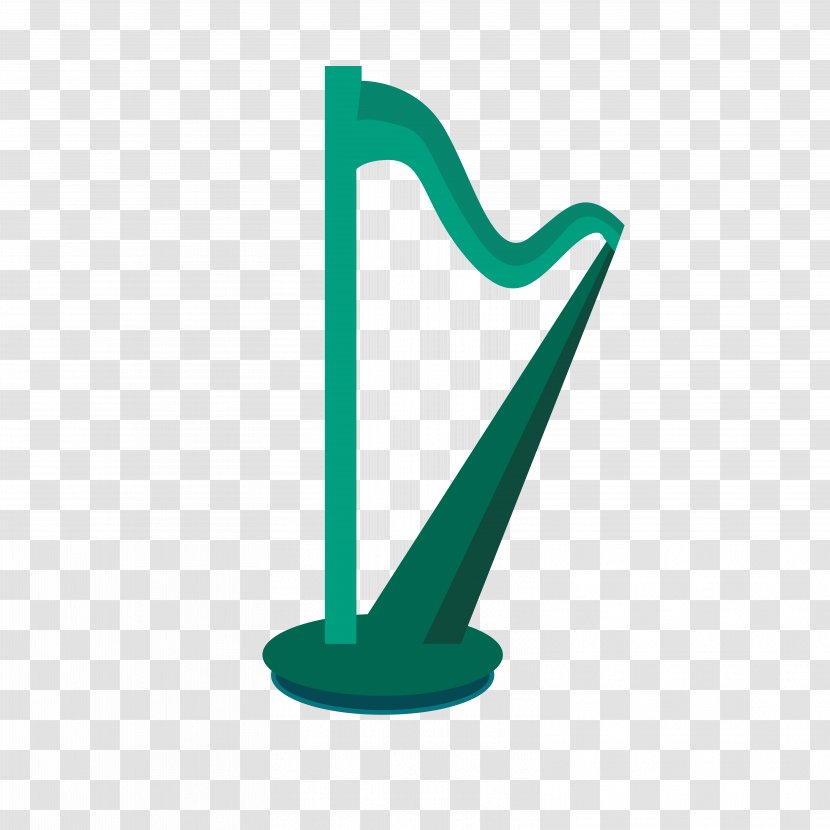 Harp Musical Instrument - Vector Green Transparent PNG