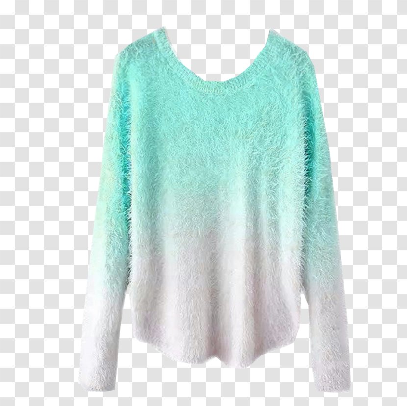 Sleeve Sweater Ombré Color Bluza - Pink Transparent PNG