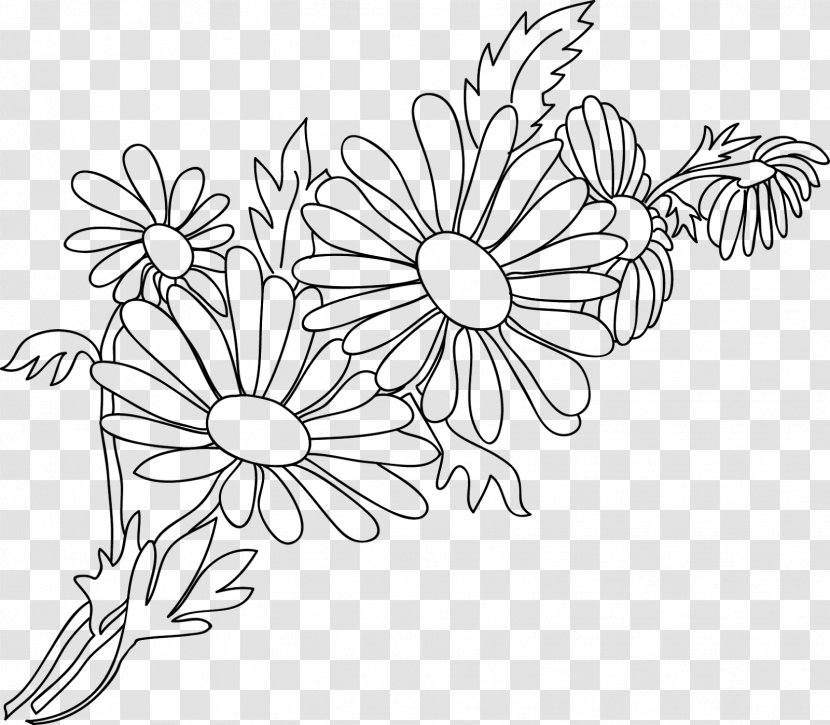 Floral Design Cut Flowers Branch /m/02csf Petal - Drawing - Black And White Transparent PNG