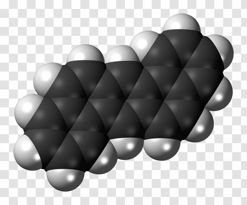 Space-filling Model Ball-and-stick Polycyclic Aromatic Hydrocarbon Dibenz[a,h]anthracene - Watercolor - H Transparent PNG