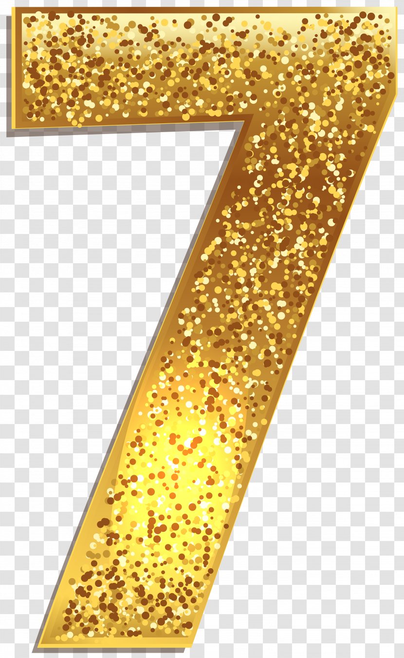 Gold Number Clip Art - Glitter - 7 Transparent PNG
