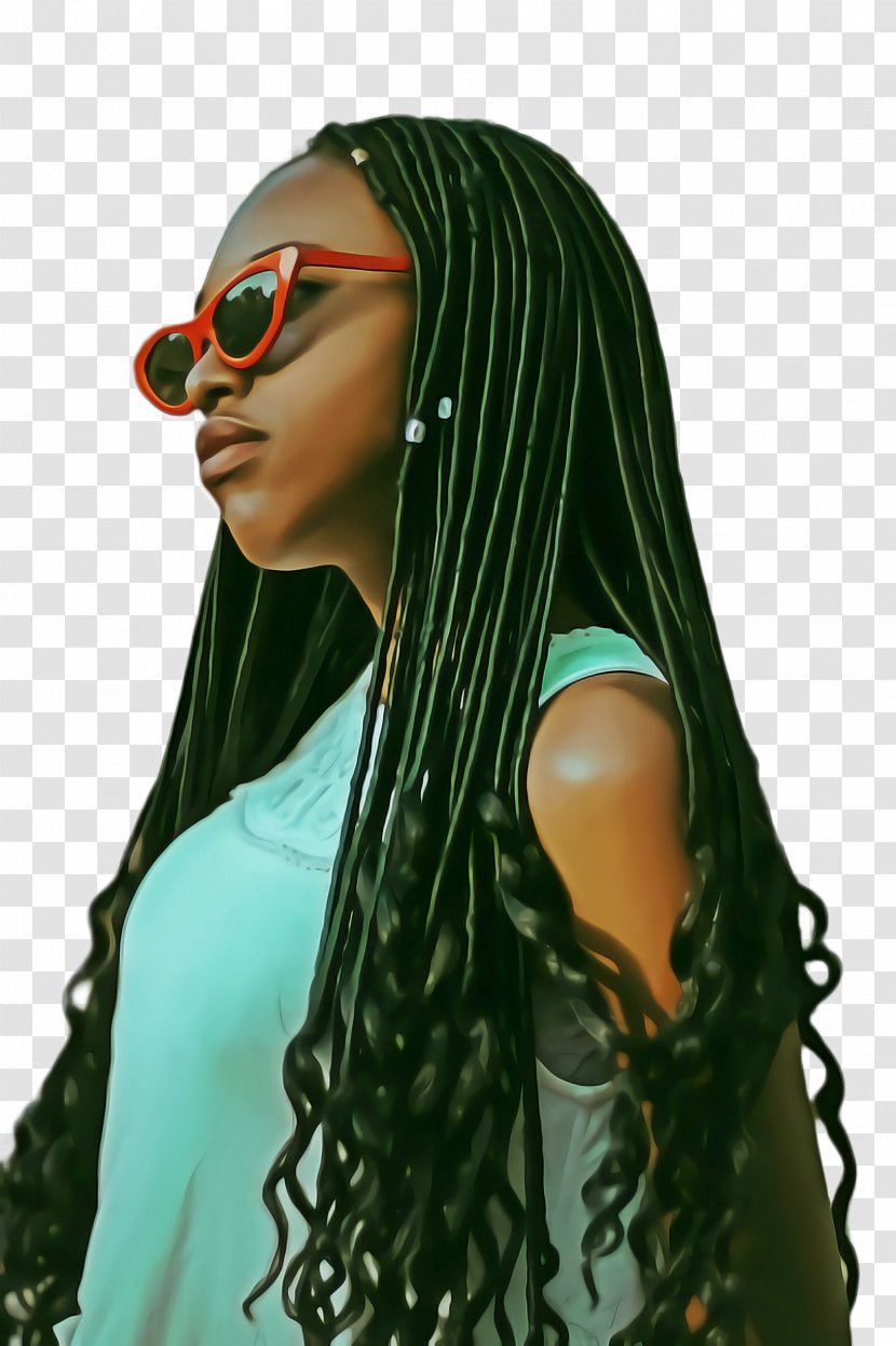Sunglasses Drawing - Black Hair - Costume Lace Wig Transparent PNG