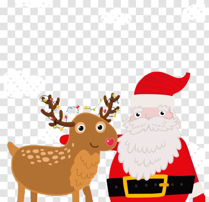 Rudolph Santa Claus Reindeer Christmas - And Vector Material Transparent PNG