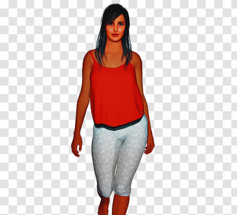 Jeans Cartoon - Tshirt - Fashion Model Style Transparent PNG