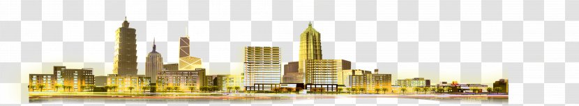 Silhouette Skyline - Golden City Graphic Transparent PNG