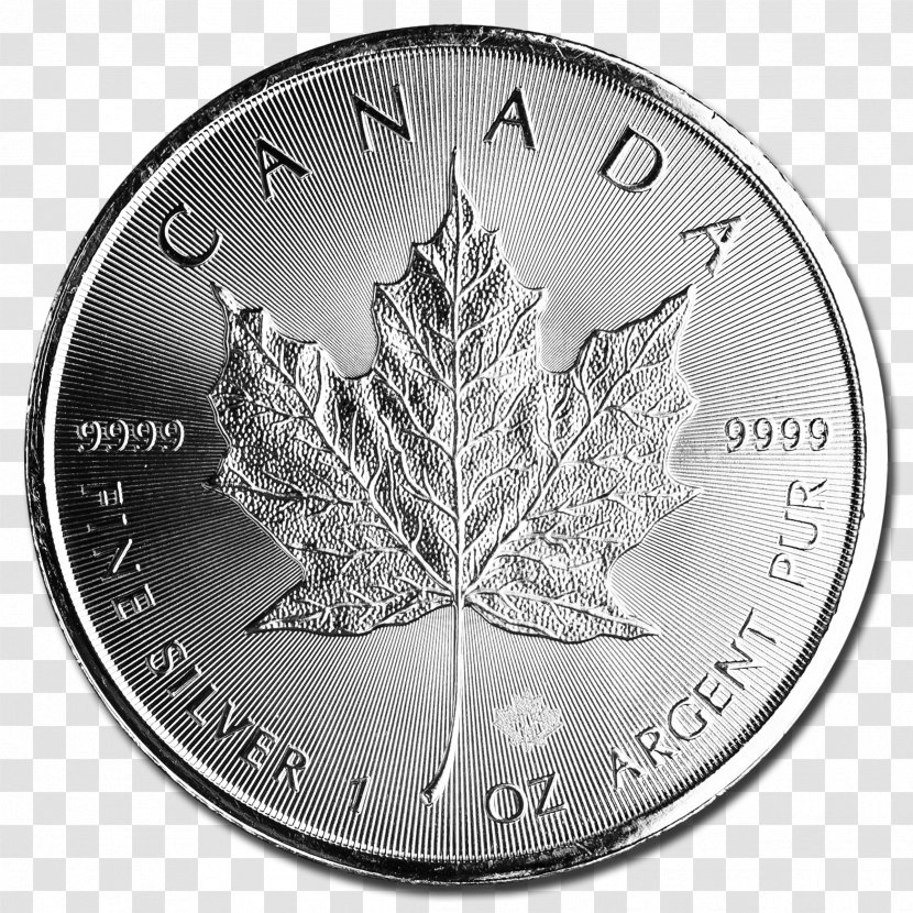 Coin Canadian Silver Maple Leaf Canada - Bullion Transparent PNG