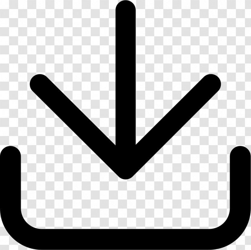Arrow Download Computer File Symbol - Black And White Transparent PNG