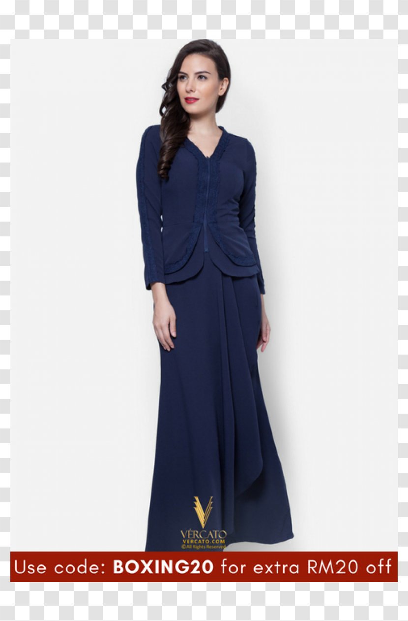 Robe Dress Baju Kurung Navy Blue - Romper Suit Transparent PNG