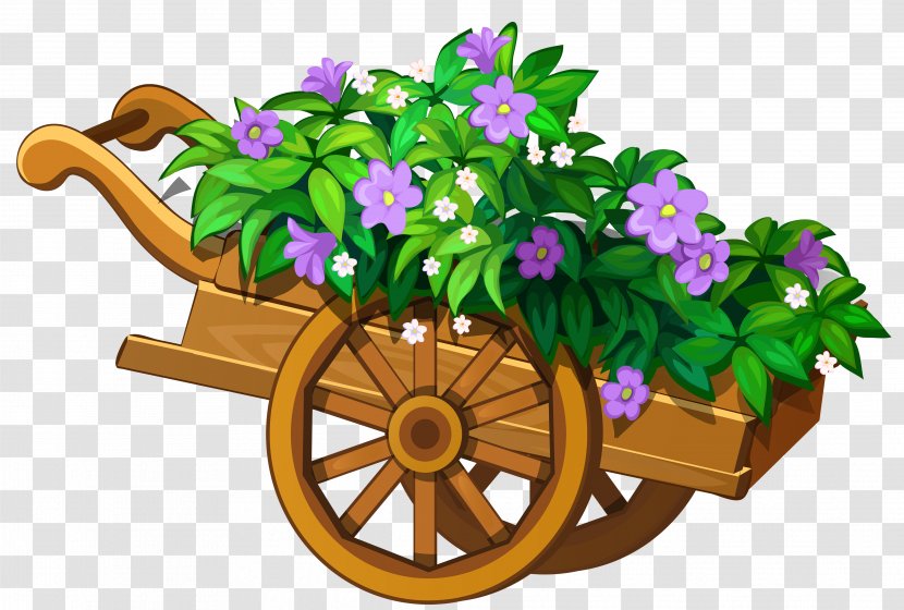 Wheelbarrow Flower Garden Clip Art - Flowering Plant - Barn Transparent PNG