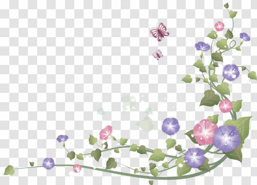 Flower Morning Glory Greeting & Note Cards Clip Art - Floristry - Embroidery Transparent PNG