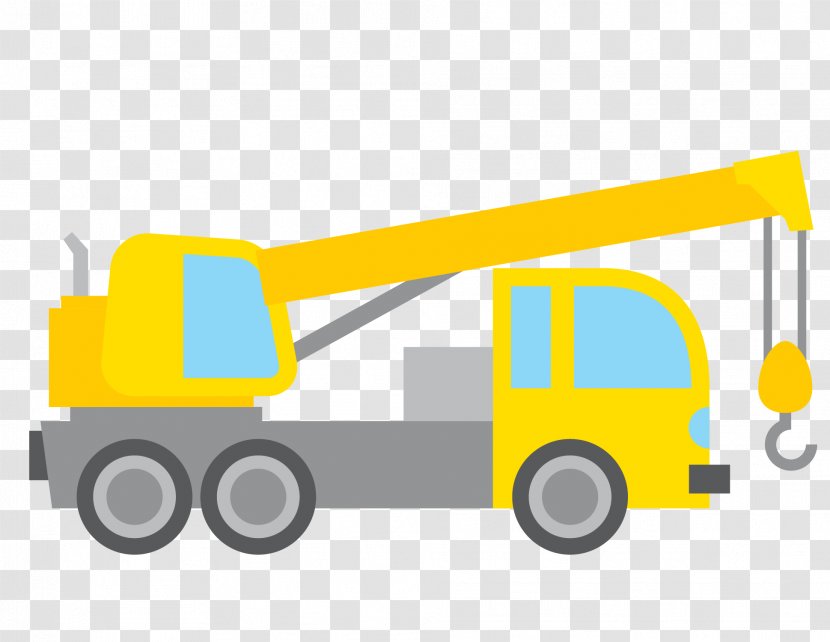 Car Heavy Equipment Vehicle Clip Art - Crane - Vector Yellow Transparent PNG