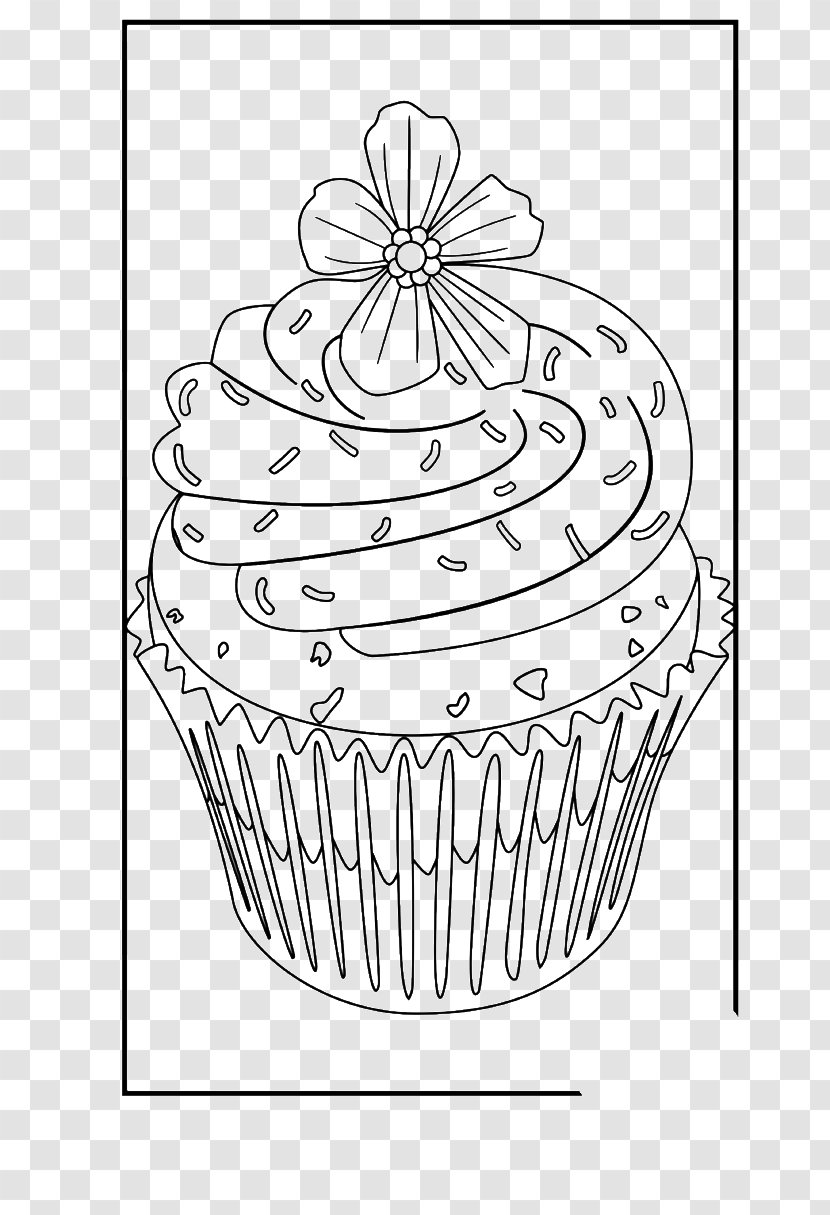 Cupcake Coloring Book Colouring Pages Bakery - Cake Transparent PNG