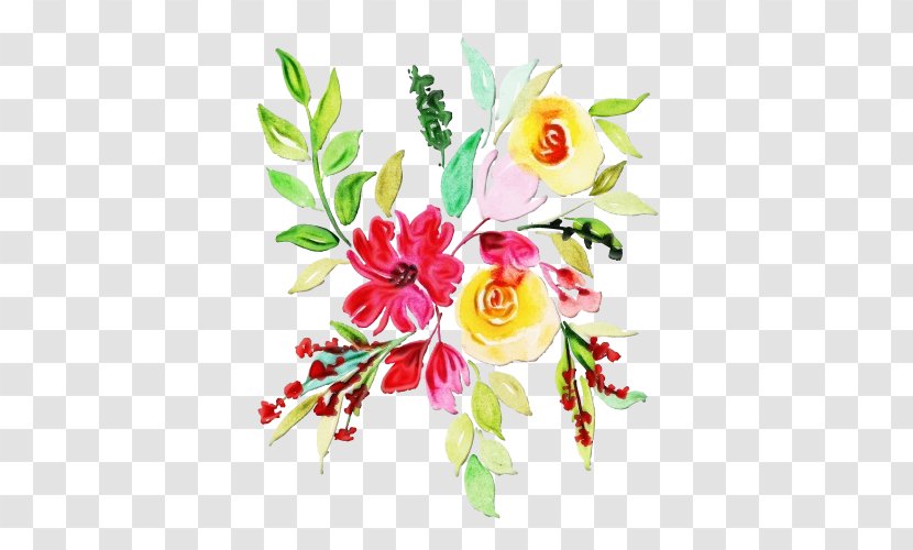 Flower Art Watercolor - Cut Flowers - Branch Rose Family Transparent PNG