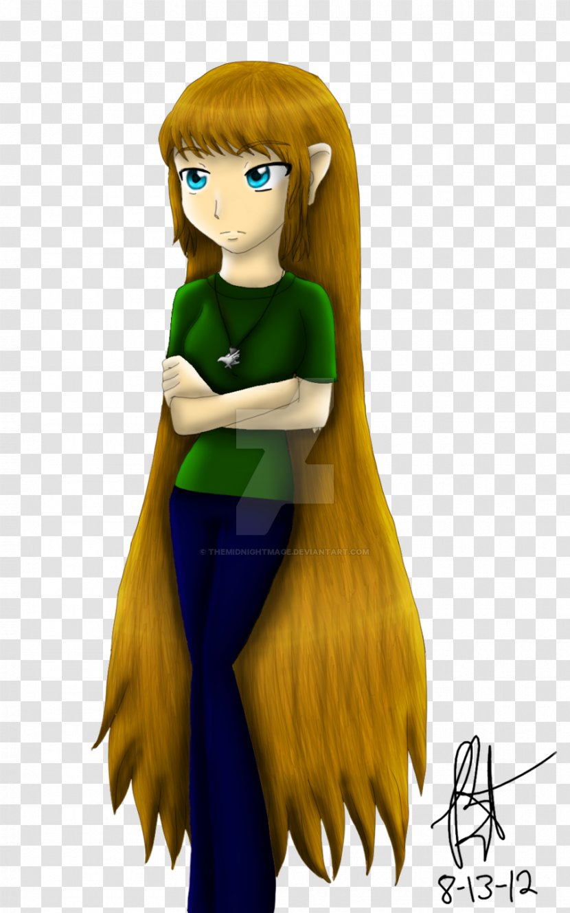 Brown Hair Green Cartoon Figurine - Art Transparent PNG