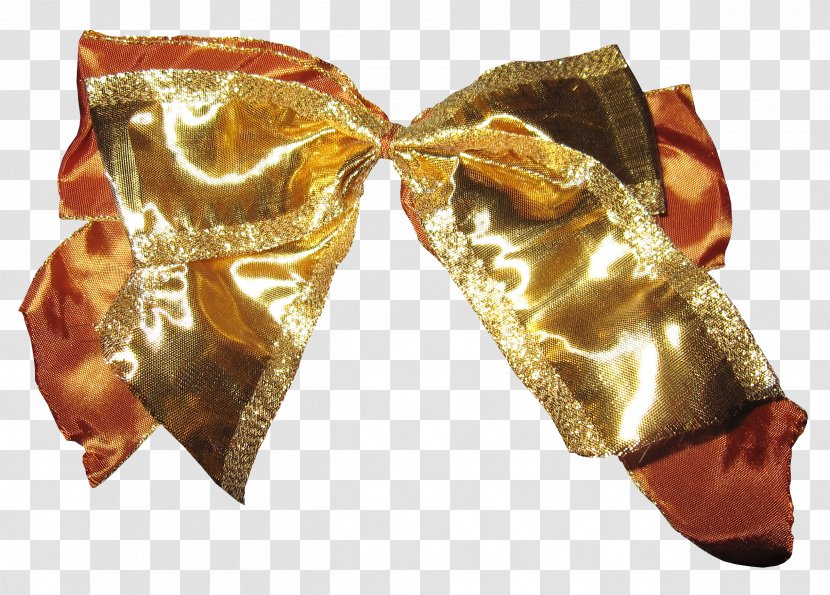 Ribbon Christmas Bow Tie - Golden Creative Transparent PNG