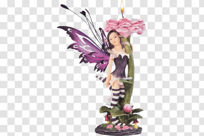 Fairy Tea Lilac Figurine Green - Tealight Transparent PNG