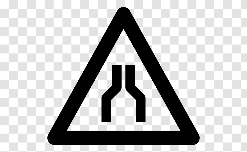 Traffic Sign Warning Road - Black And White Transparent PNG