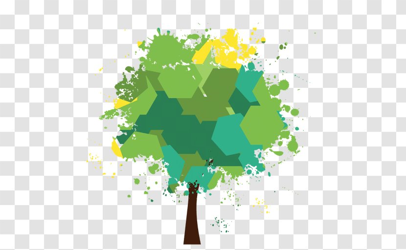 Tree Hexagon Desktop Wallpaper - Drawing Transparent PNG