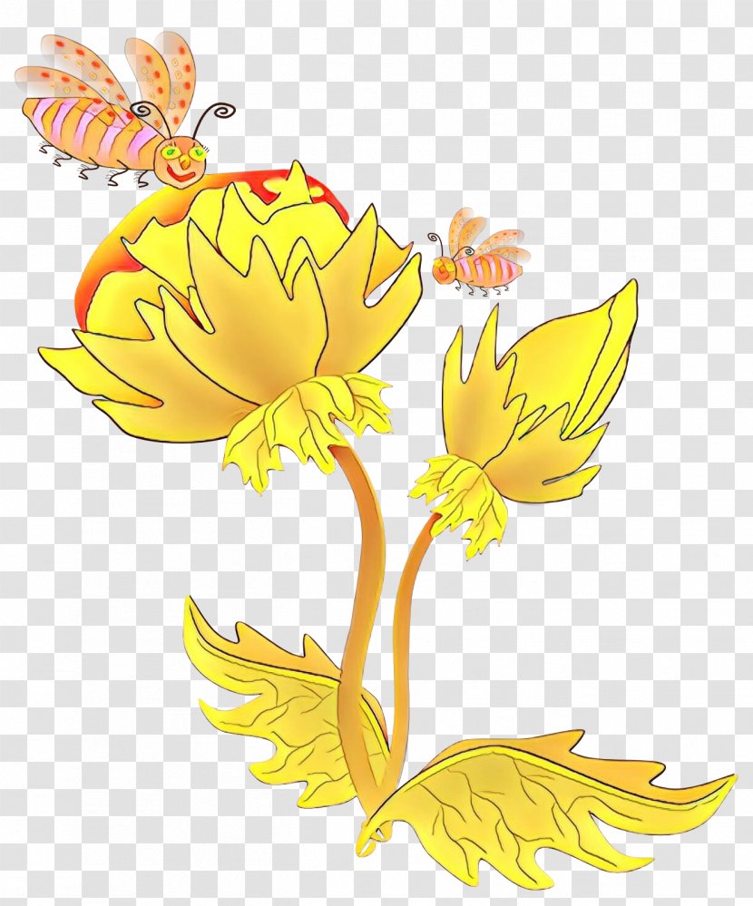 Yellow Flower Clip Art Plant Pedicel - Flowering - Herbaceous Wildflower Transparent PNG