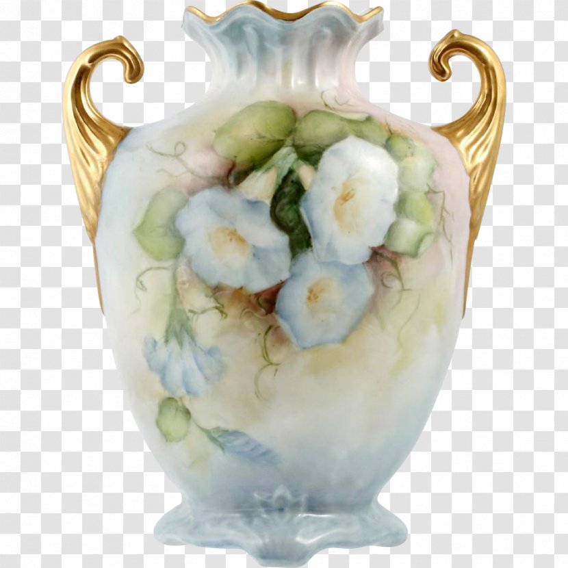 Ceramic Vase Porcelain Flowerpot Tableware - Hand-painted Flowers Decorated Transparent PNG