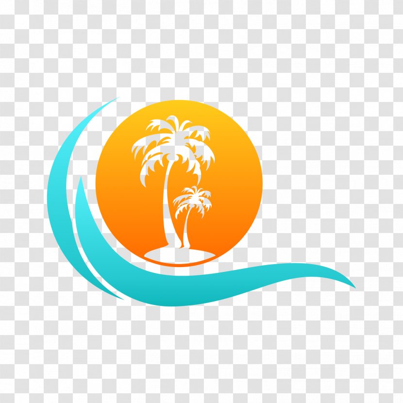 Logo Beach Vacation Rental Cottage - Orange - Design Transparent PNG