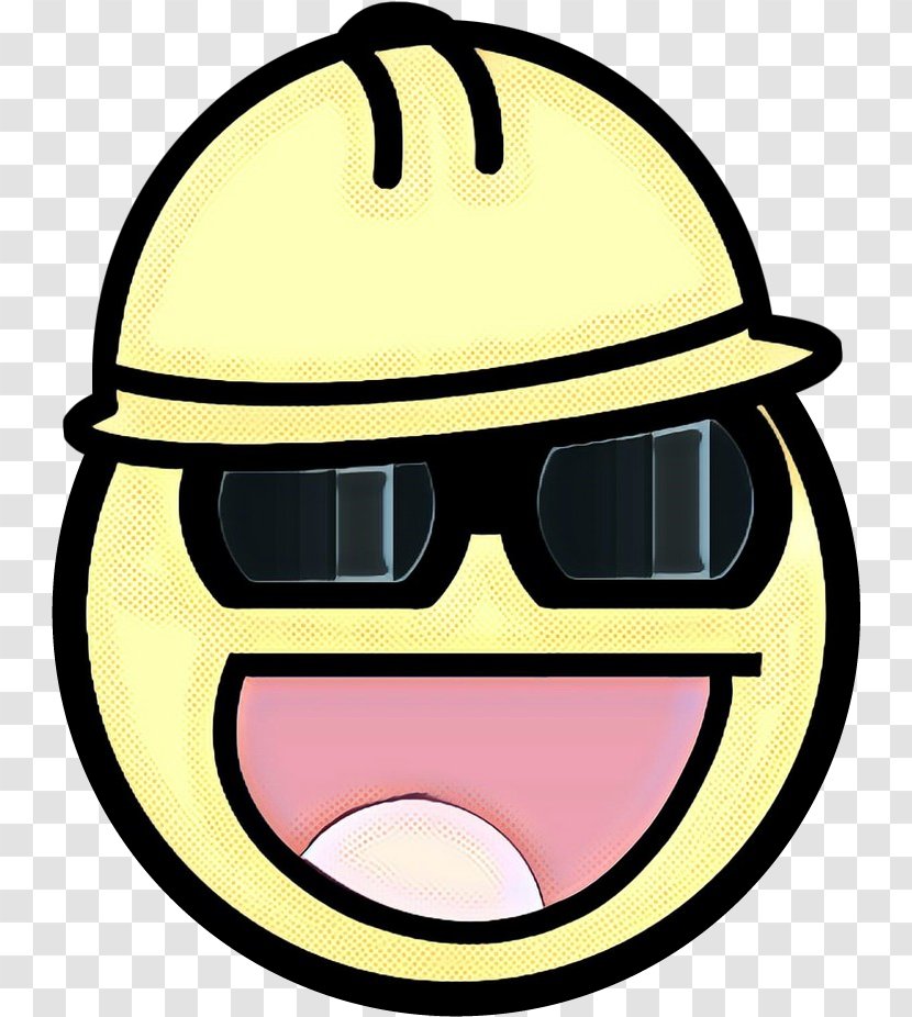 Emoticon Smile - Vintage - Hard Hat Cap Transparent PNG