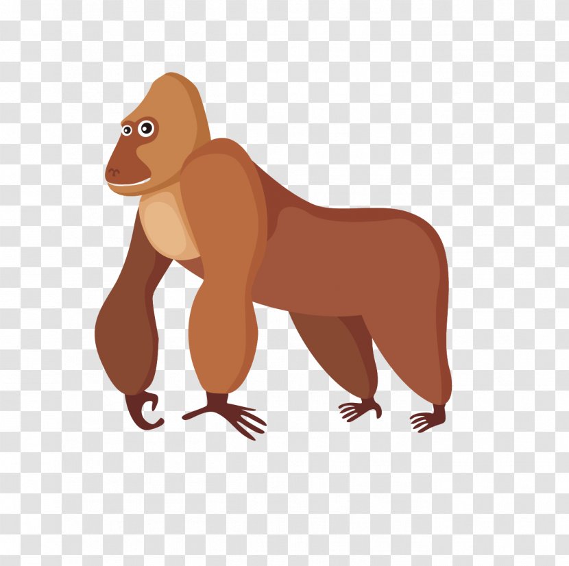 Orangutan Gorilla Ape Euclidean Vector - Carnivoran - Animals Charts Transparent PNG