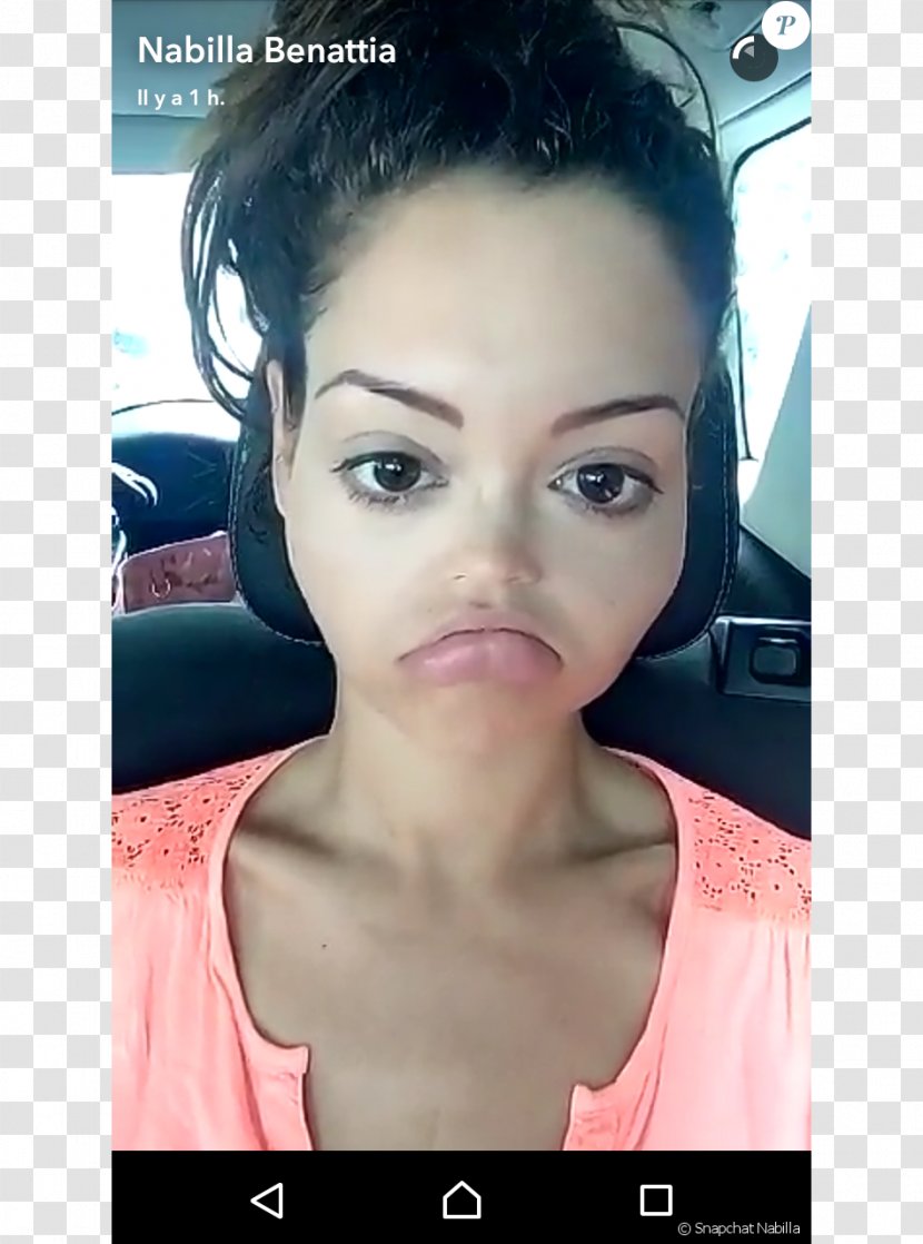 Nabilla Benattia Eyebrow Snapchat July-August Forehead - Silhouette Transparent PNG