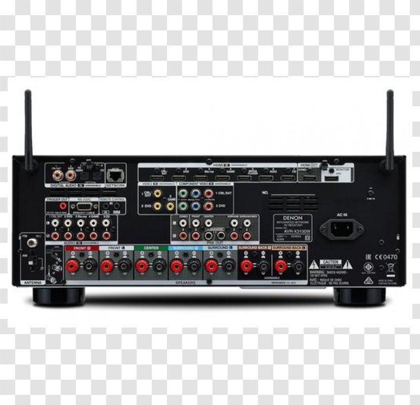 AV Receiver Denon AVR-X3100W AVR X2400H Audio - Electronic Instrument - Av Transparent PNG