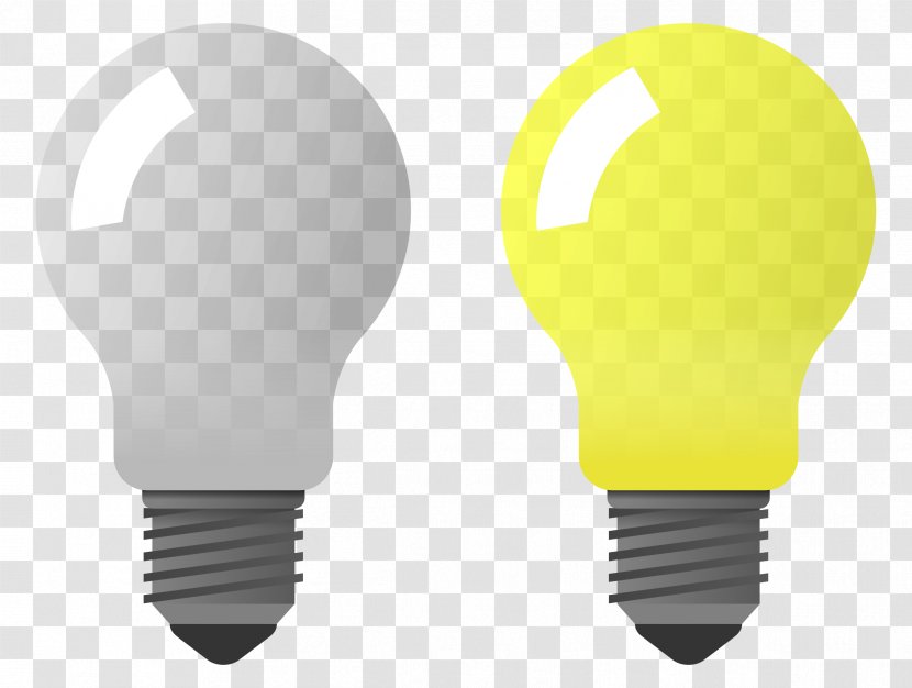 Incandescent Light Bulb Lamp Clip Art - Yellow - Off Transparent PNG