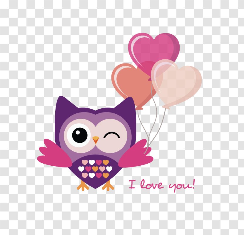 Owl Puppy Love Heart - Vertebrate Transparent PNG