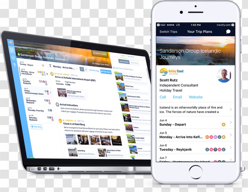 Smartphone Travel Itinerary Travefy Trip Planner - Computer Software Transparent PNG