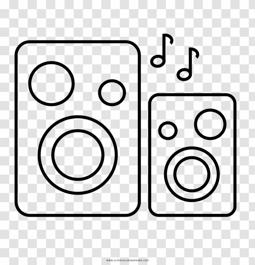 Drawing Loudspeaker Coloring Book Black And White Line Art - Painting Transparent PNG