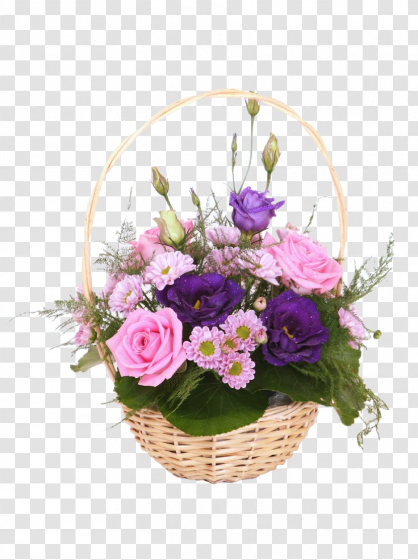 Flower Bouquet Basket Gift Box - Rose Transparent PNG