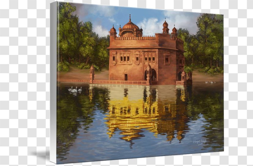 Golden Temple Dasam Granth Painting Sikhism - Medieval Architecture Transparent PNG