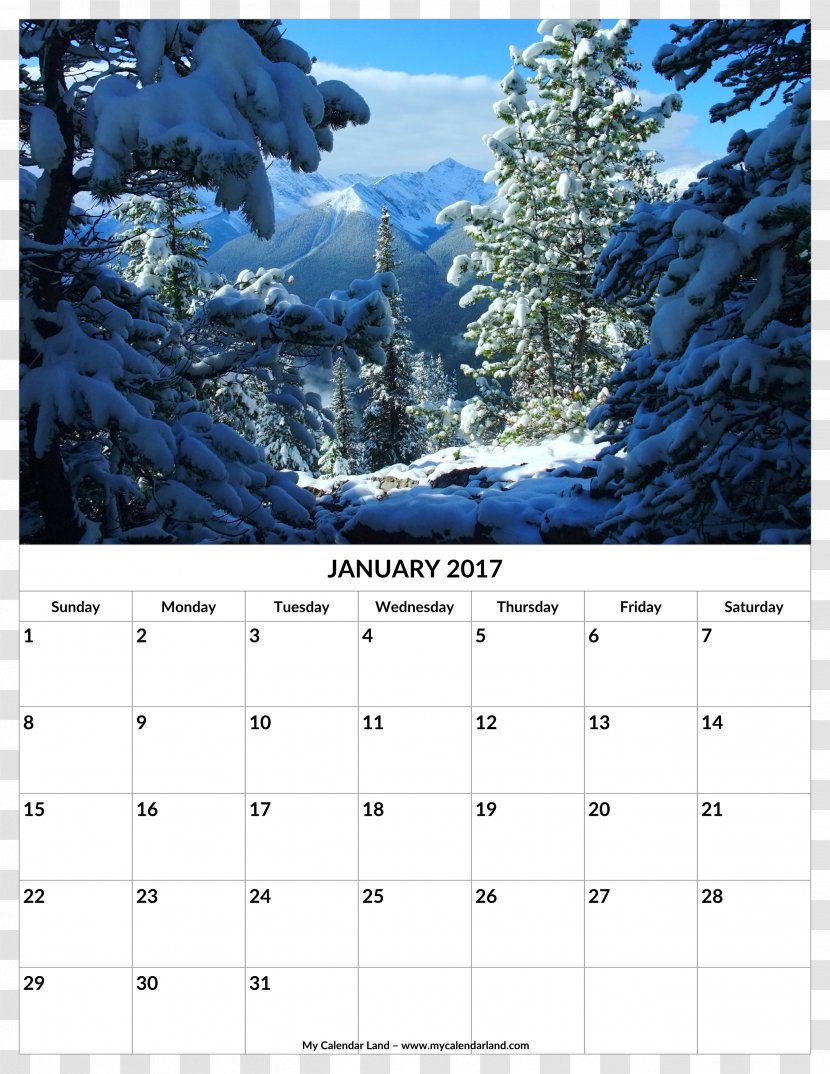 Banff Calendar Winter Solstice December Ski Resort - Beautiful Scenery Transparent PNG