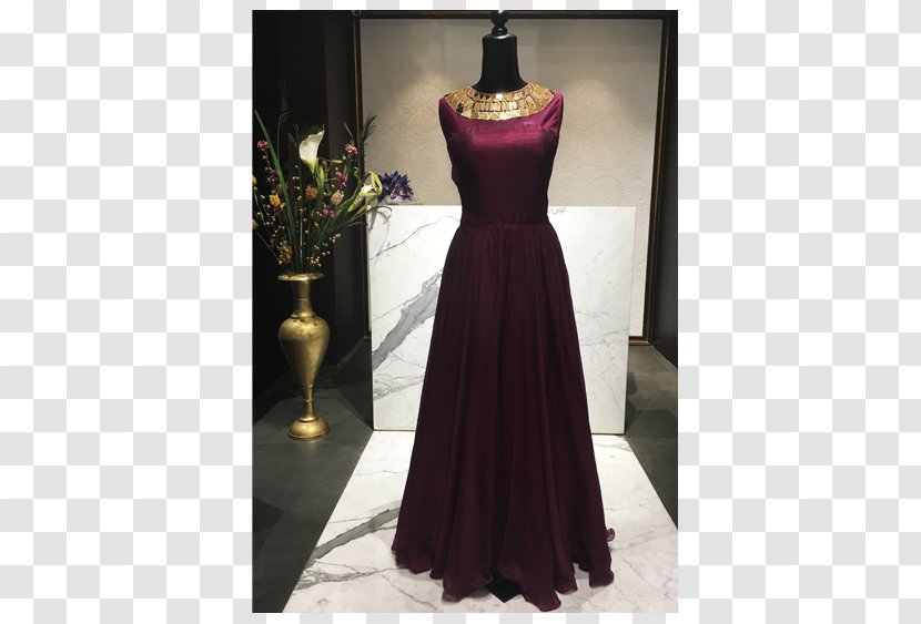 Cocktail Dress Gown Chiffon Silk - Magenta Transparent PNG