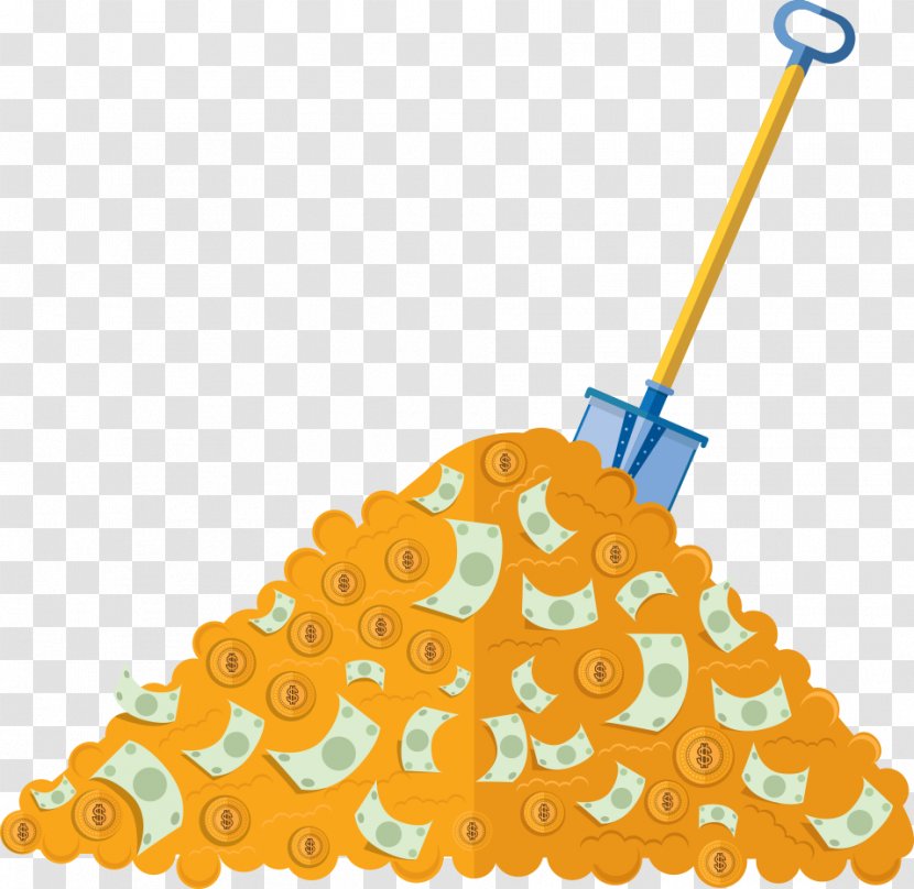 Money Banknote Coin United States Dollar - Yellow - Vector Shovels And Banknotes Transparent PNG