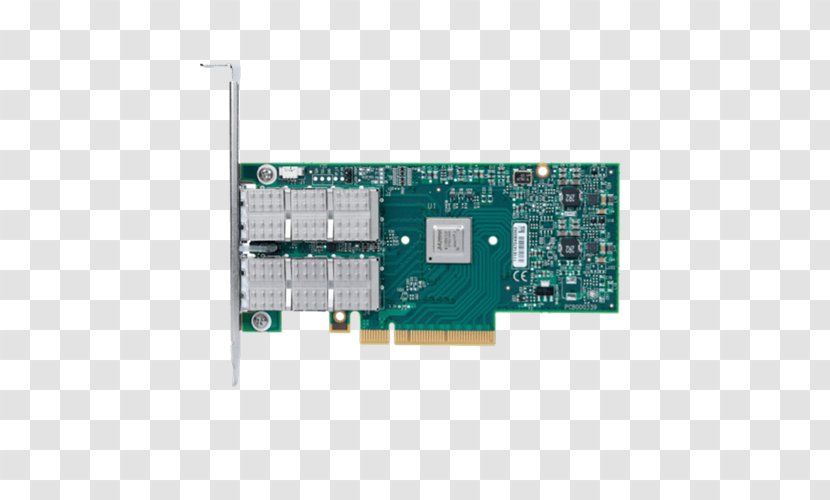 Network Cards & Adapters QSFP InfiniBand 10 Gigabit Ethernet - Converged Adapter - Infiniband Transparent PNG